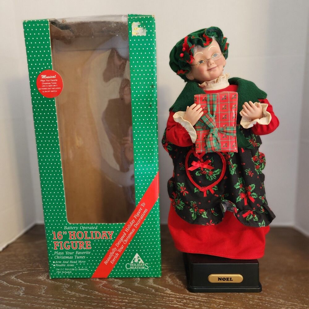 Vintage 1994 Holiday Creations Christmas Musical Mrs. Claus w/Original Box